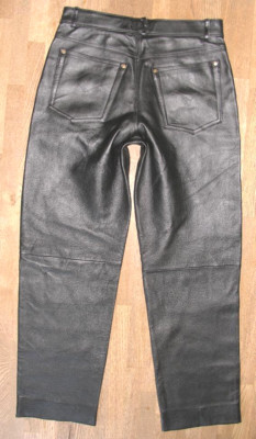 -JOHN F. GEE- Mens Slim LEATHER JEANS Leather Trousers in Black Approx W29-30 / L29