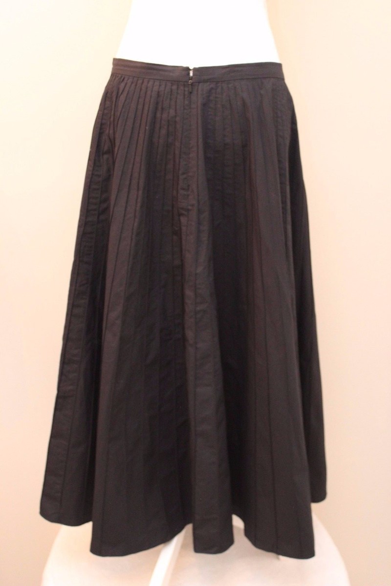 Ralph Lauren black accordion pleated full length skirt, unlined  