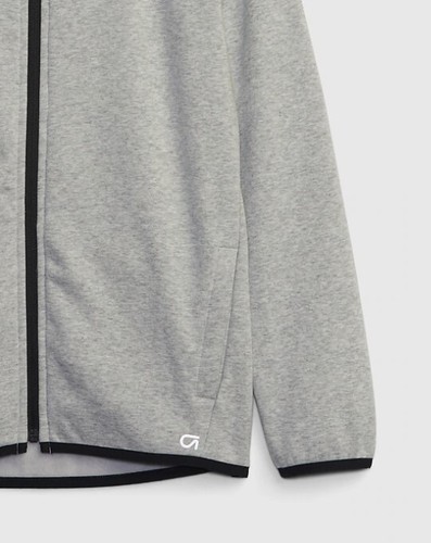 New Gap Kid GapFit Cozy Zip Sweatshirt Pocket Black Gray Long Sleeve Sz 12 14 16 - Picture 3 of 5