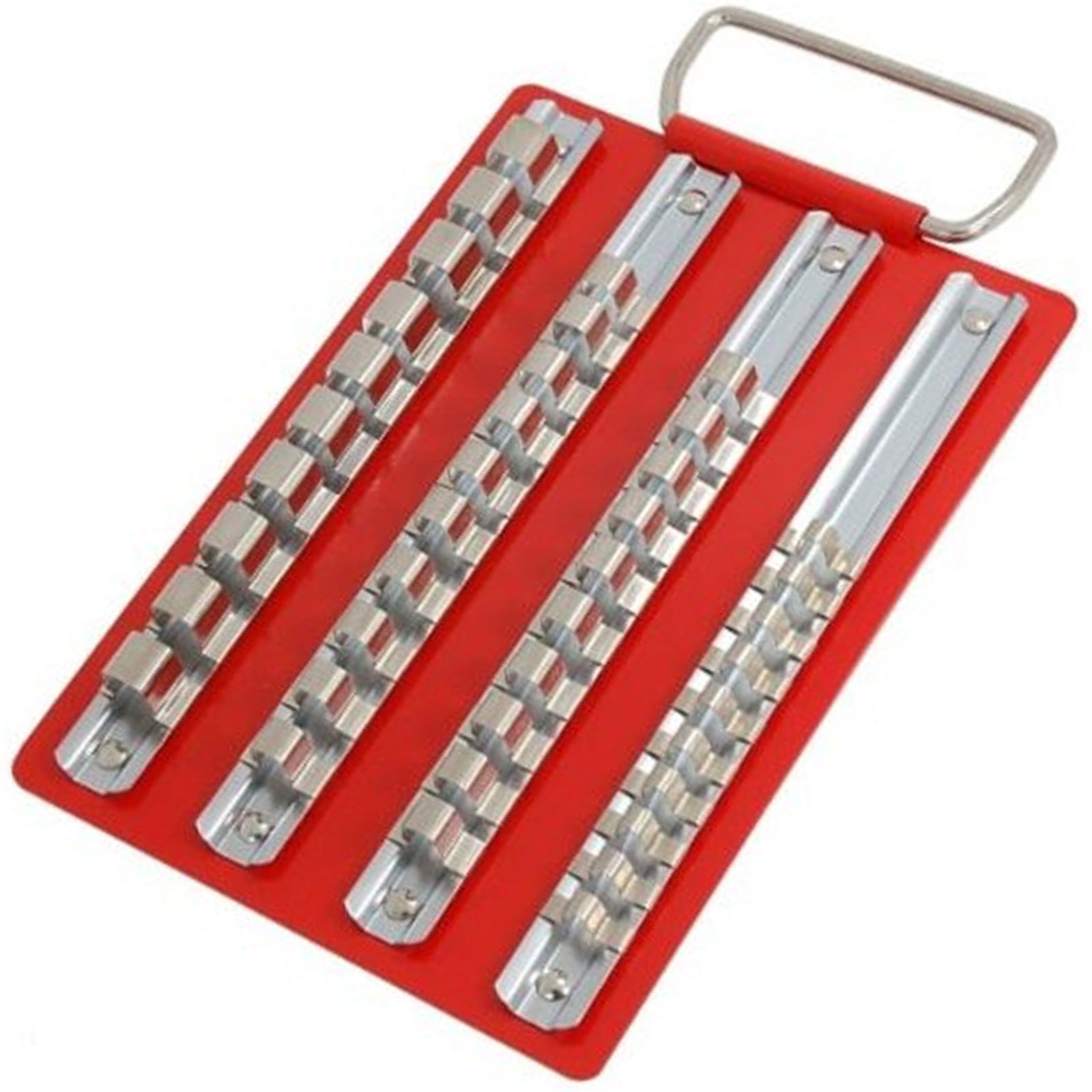 Metal Socket Tray with 1/4 3/8 & 1/2 Inch Clips Storage Rails Tool Box ...