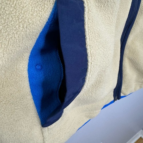 Patagonia Synchilla Snap T Full Zip Felpa con Cappuccio Giacca Pile Blu Panna Uomo XL - Foto 11 di 13