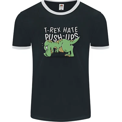 T-Rex Hates Pushups Dinosaurier Lustig Herren Ringer Maglietta Fotl - Bild 1 von 4