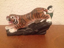 Likely Vintage Chinese Painted Statue / Sculpture of a Tiger