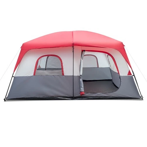 Polyester Fiberglass Poles Can Accommodate 14 People Camping Tent Red - Picture 4 of 19