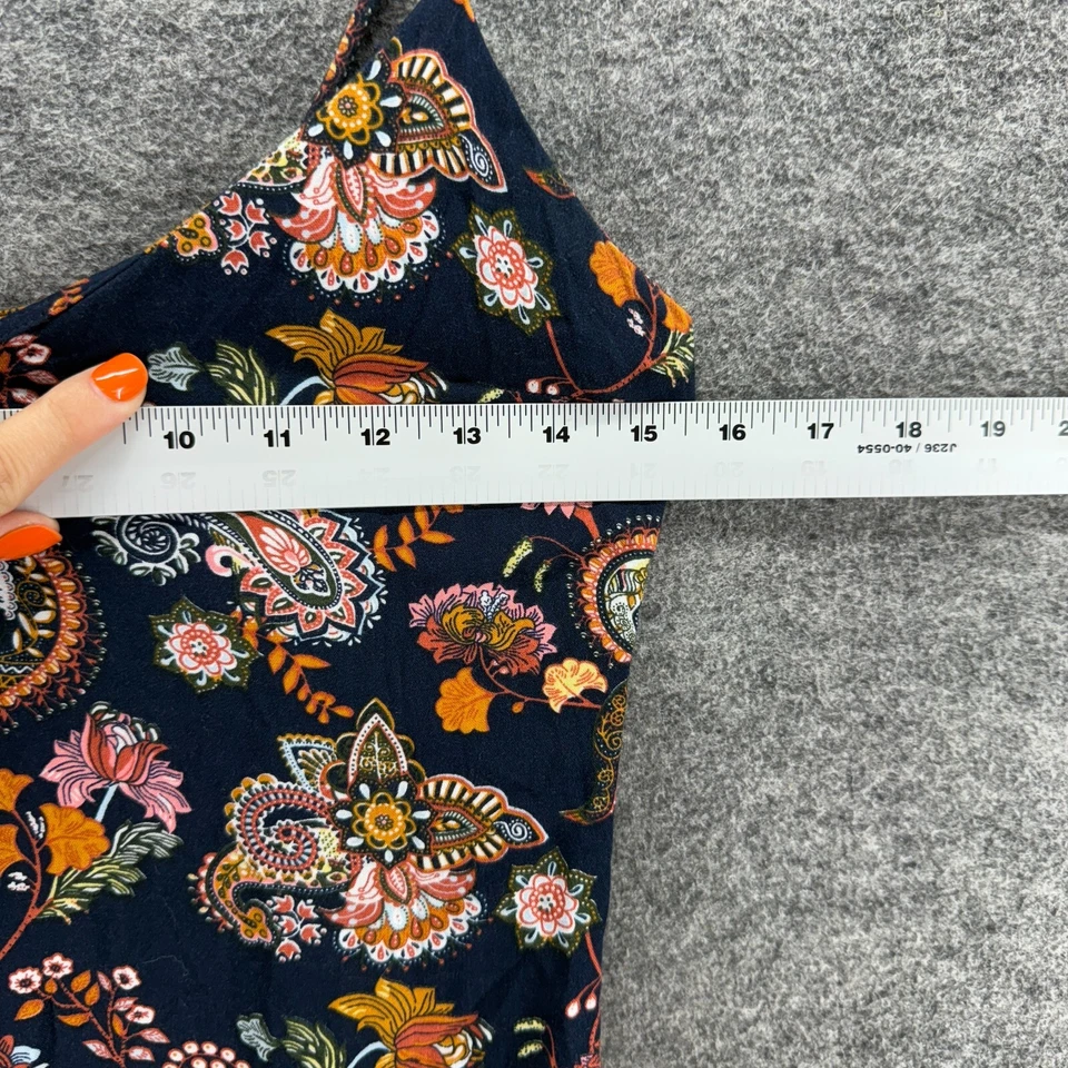 Vestido Jessica Simpson Mujer XS Negro Floral Maxi Largo Cuello en V Sin Mangas Informal Foto 3 de 4