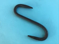 Vintage Meat Butcher Hanging S Hook Cast Iron Hand Forged Farm Tool Double point