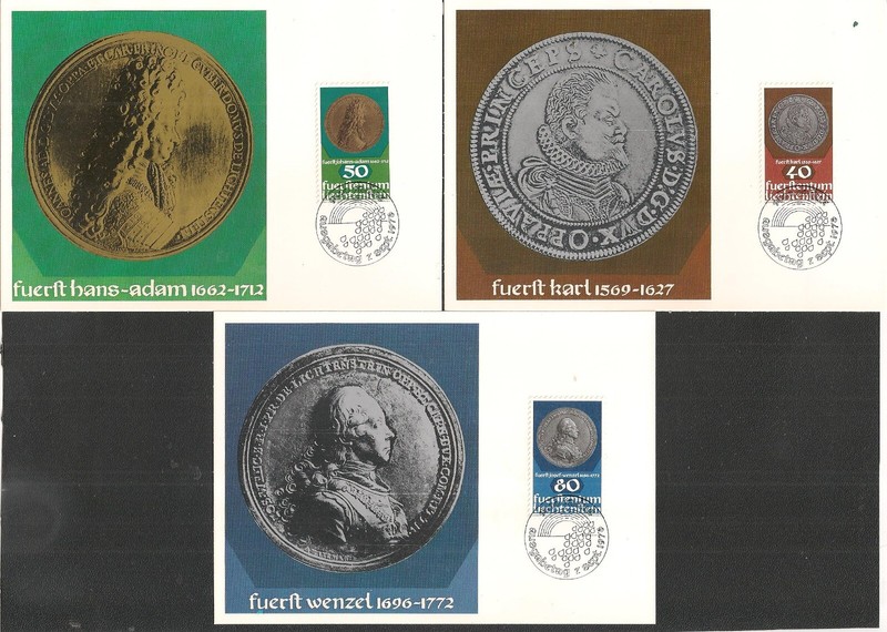 13 - LIECHTENSTEIN Sc 654-56 Coins/Medallions - $75 cat