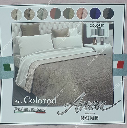 Trapuntino Copriletto Letto Singolo/Matrimoniale Anca Double Face Diversi Colori