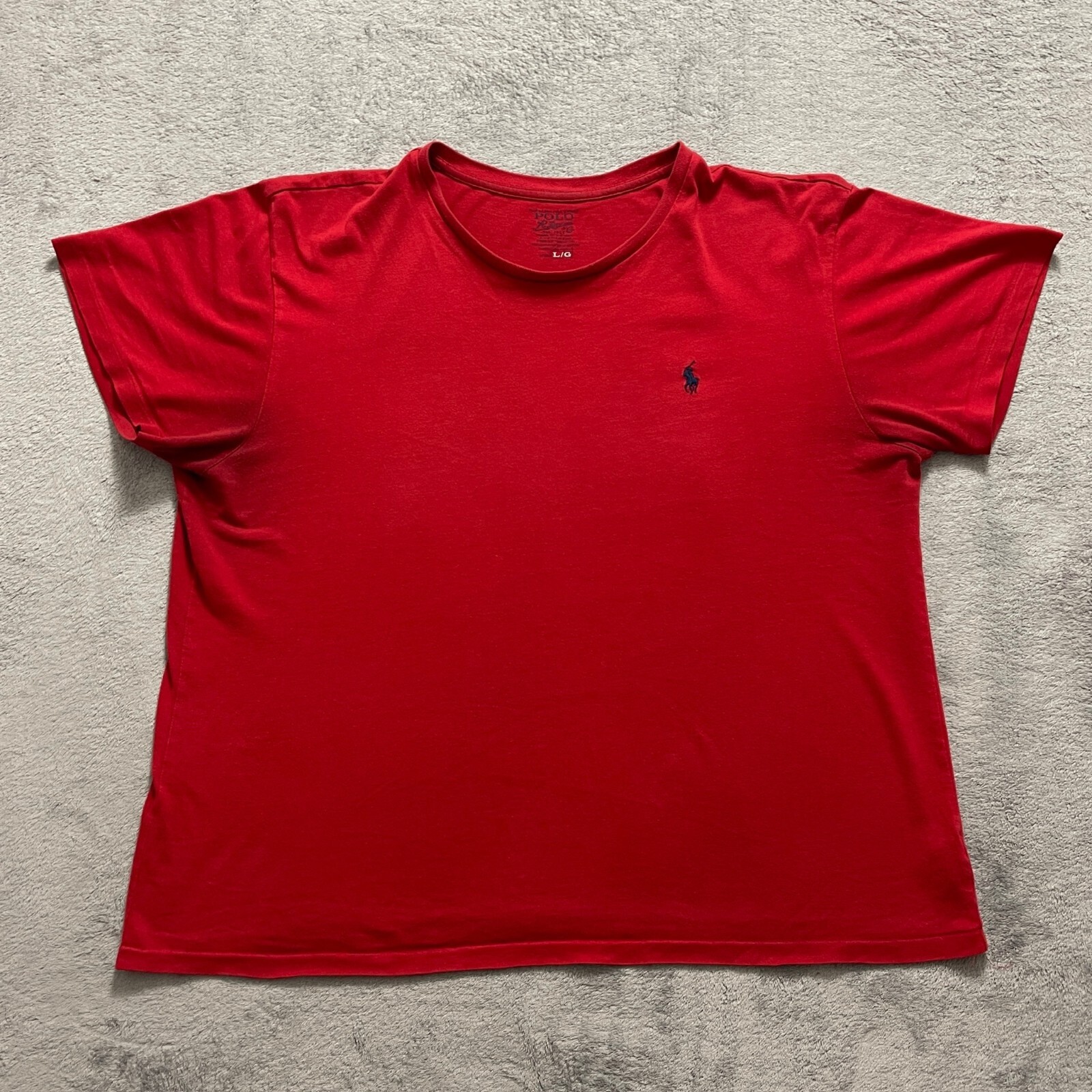 Polo Ralph Lauren Camicia Uomo Taglia L Rosso Pony Manica Corta Cotone Relaxed Large