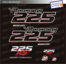 Adesivi motore marino fuoribordo mercury 225 Pro XS racing optimax stickers