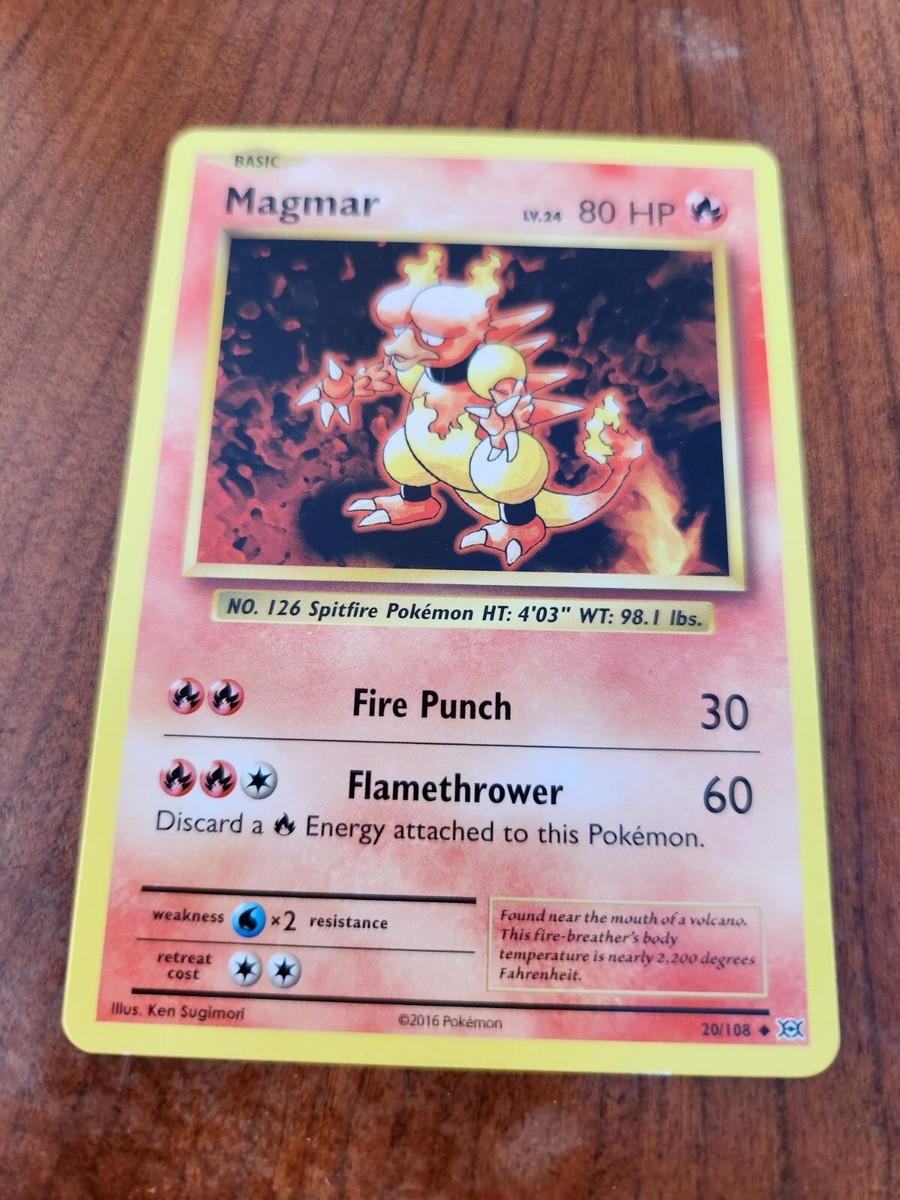 magmar pokemon card value 2016 Magmar 20/108 2016 Pokemon card Evolutions Uncommon Fire Basic TCG