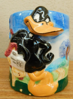 Vintage Looney Tunes Stamp Collection Daffy Duck Figure Mug 16oz .