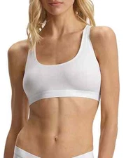 Commando L3571 Womens White Unlined Logo Tape Racerback Bralette Size M