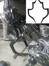 BLACK 2Pc Highway Engine Guard Crash Bar Yamaha V Star 1100 Custom and Classic