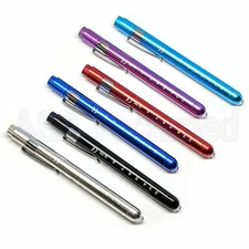 Reusable NURSE Aluminum Penlight Pocket Medical LED with Pupil Gauge + Batteries