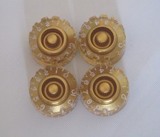 Set of 4 Gold Knurled Guitar Knobs Control Knobs Speed Knob for Les Paul