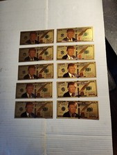 Lot Of 10 PRESIDENT DONALD J TRUMP 100 Dollar Bill Novelty Banknote Gold Foil