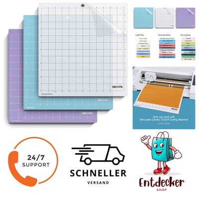 Ersatz-Schneidematte Für Silhouette Cameo 4/3/2/1 [12X12 Zoll 3Er-Pack,Standardg