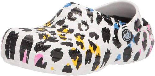 lined leopard print crocs