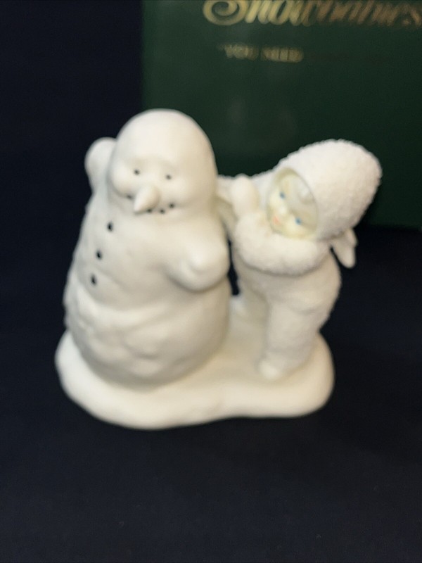 Snowbabies by Department 56 "You need wings too!" Bisque Holiday Decor (1996)