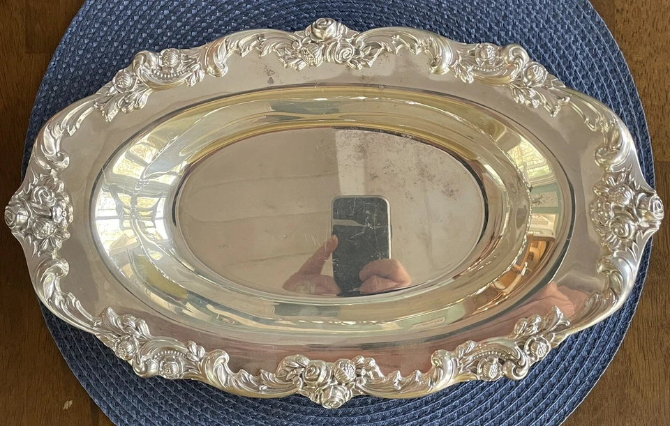 Bandeja de pastelería de pan Lunt plateada elocuencia hueca Grannycore Cottagecore Foto 2 de 4