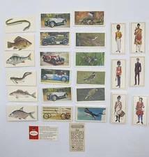 Lot of Miscellaneous Craven Black Cat Tobacco Cards -Military, Birds, Fish, Auto