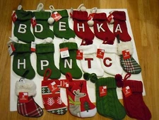 New ! Christmas Mini Knit Stockings Holiday Decorations Letter B D E H P N K C 