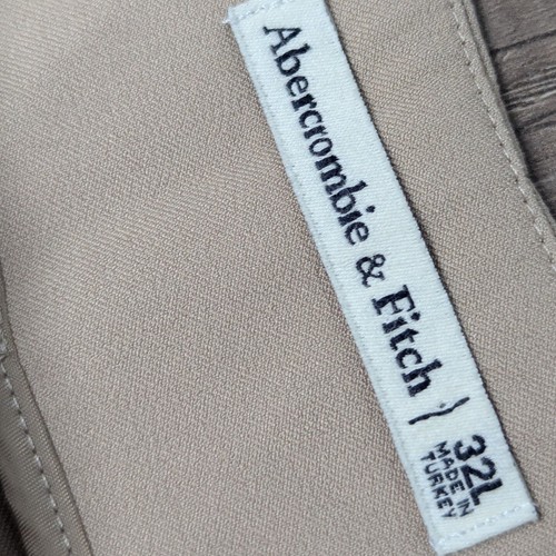 Abercrombie & Fitch Pleated Front Wide Leg Pants Slacks Beige 32L Womens - Picture 3 of 7