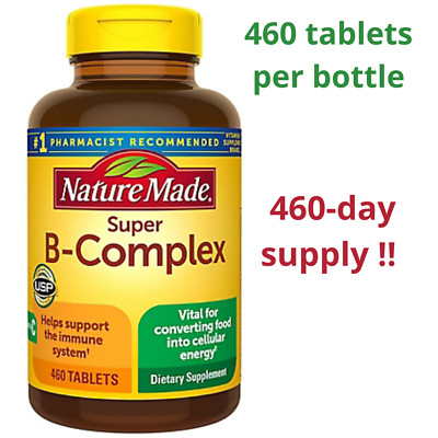 Nature Made Super B-Complex 8 essential B vitamins + vitamin C 460 Tablets