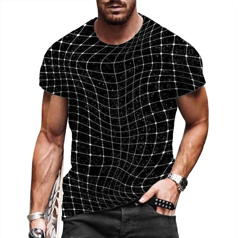 T Shirt Men's Fashion Black Abstract Graphic T-Shirt Silky Soft Short Sleeve Tee