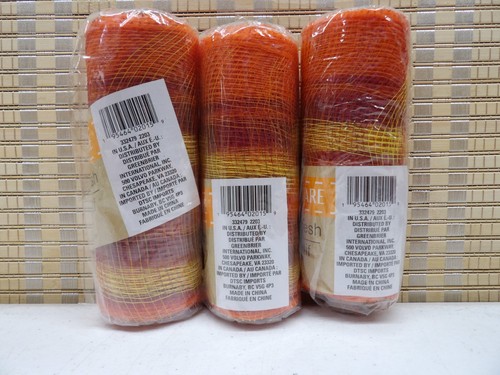 3X Crafter's Square Decorative Mesh - New - 6" x 5 yd - Orange/Yellow/Brown - Picture 3 of 4