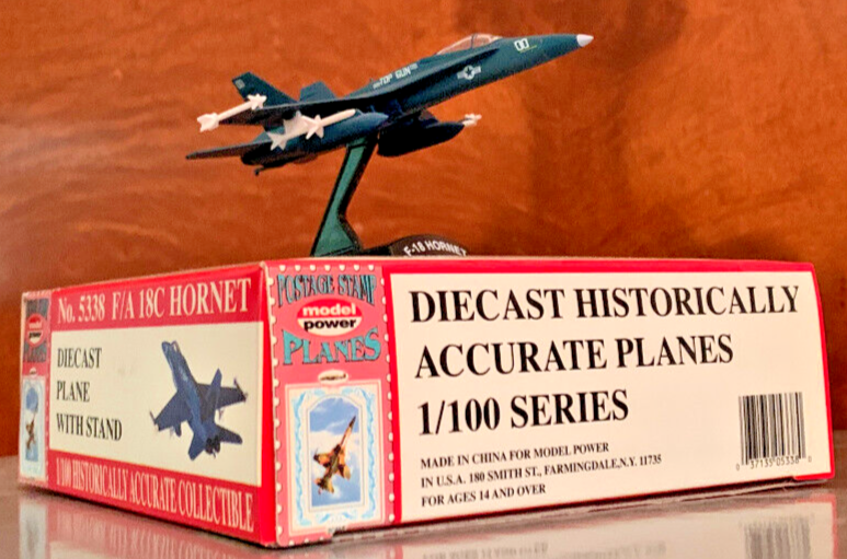 F/A 18 Hornet. Top Gun. 1,180 mph. Die Cast metal. New in