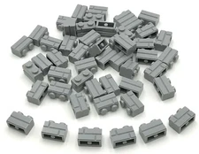 Lego 50 New Light Bluish Gray Bricks Modified 1 x 2 with Masonry Profile Pieces