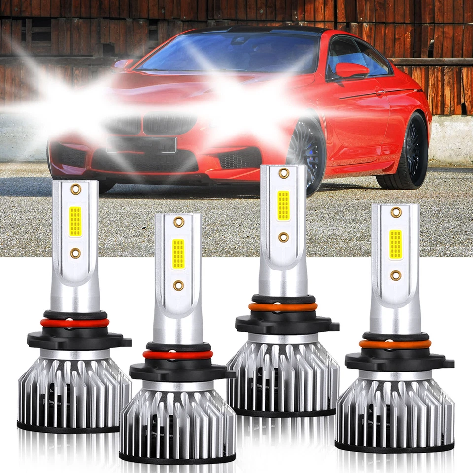 9005 9006 LED Headlight Bulb Hi Low Beam Kit Super Bright For BMW M6 1987-1988 - Image 2 of 4