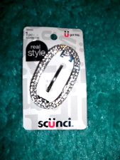 Silver SCUNCI Clear RHINESTONE Hair Barrette Clip GLAM SPARKLE  Gift Idea  NWT