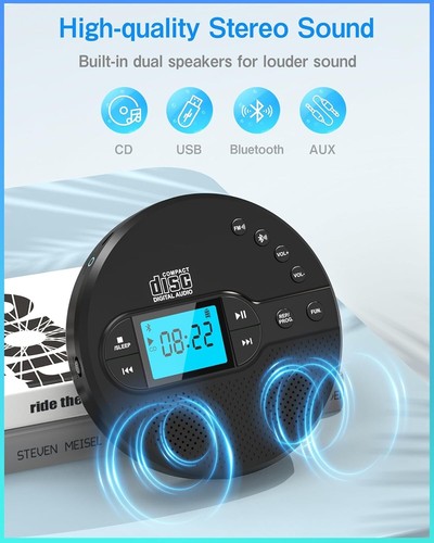 CD Player Portable with Bluetooth,Desktop CD Player with Remote Control - Picture 8 of 13