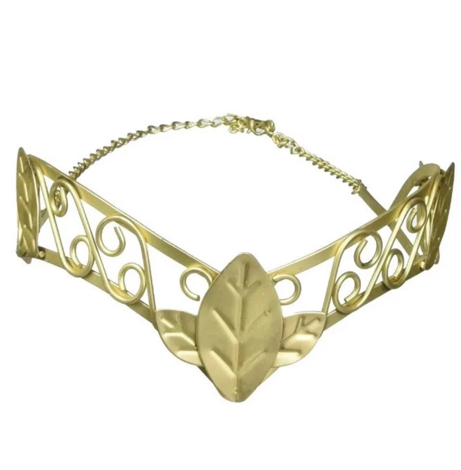 Midieval Renaissance Style Costume Tiara Metal Leaf Goddess Crown Greek Roman - Image 3 of 4