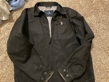 U.S. Polo Assn. Men's Black 1/4 Zip-Up Heavy windbreaker golf Jacket Medium