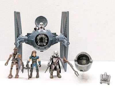 Star Wars The Mandalorian Mission Fleet Action Figures & Tie Fighter 2020 Hasbro