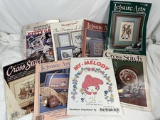 Vintage Cross Stitch Pattern Lot Sanrio My Melody Leisure Arts Christmas Ribbon 