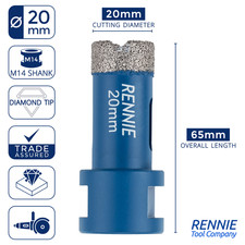 20mm Diamond Hole Saw M14 Shank Tile Drill Bit Cutter For Angle Grinders