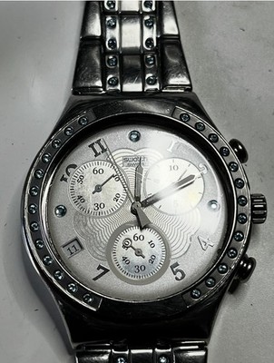 Vintage 2007 Swatch Irony Chrono Pastel Wings YCS497G Swiss Quartz Watch