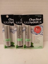 THREE Chapstick Total Hydration 3 in 1 Lip Care COOLING PEPPERMINT 0.12 OZ Each