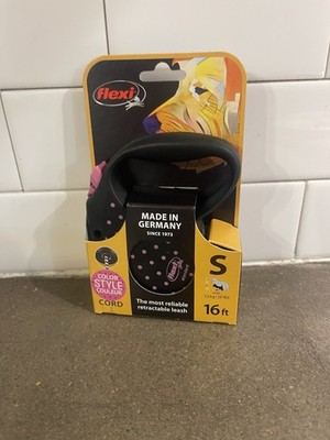 Flexi Color Style Retractable Dog Leash Pink Polka Dot Cord 16 Ft Small 26 lb