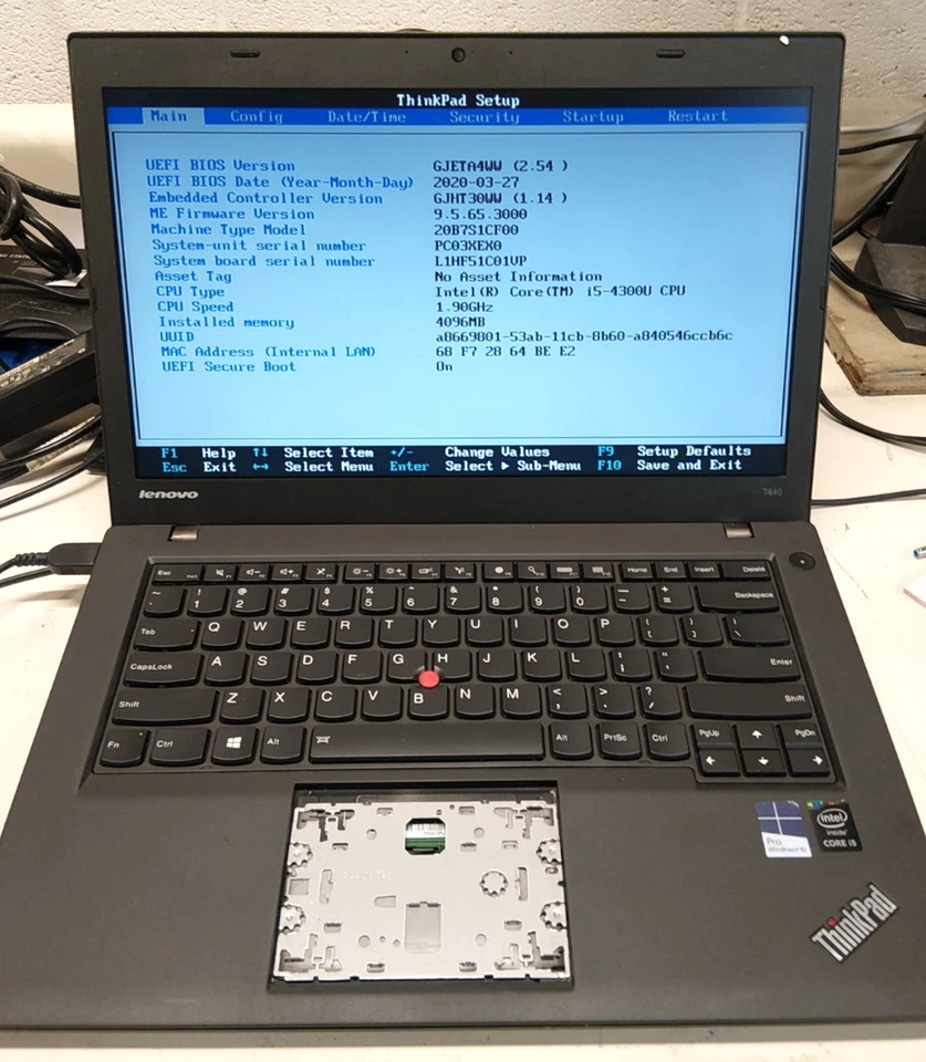 Lenovo ThinkPad T440p-Intel i5 4th Gen–4GB RAM–No HDD/OS-NO TRACKPAD- #498 - Image 2 of 4