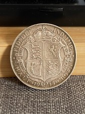 1915 King George V Silver Half Crown .925 Sterling Silver Nice Grade Nice detail