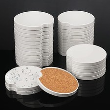 50 PCS 2.56 in Sublimation Auto Coasters, DIY 2.56 inch - 50 PCS