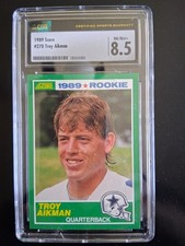 1989 Score - 1989 Rookie Troy Aikman #270 (RC) CGC 8.5