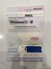 Getting Started Microsoft Windows 98 2nd Edition Manual  Product Key DELL PC