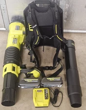 RYOBI 40V Brushless 850 CFM Backpack Blower w/ two 4aH Battery Model# RY40HPLB02